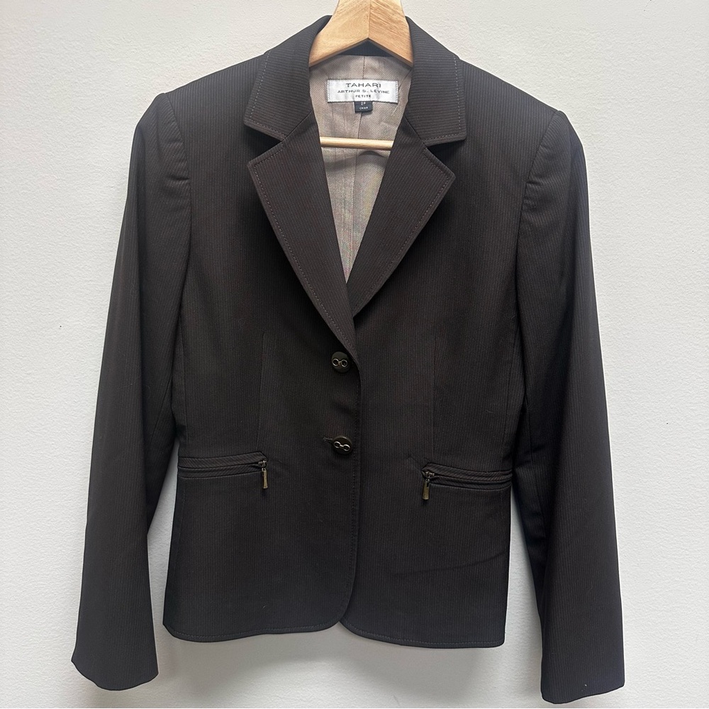 Tahari Arthur‎ S. Levine Petite Suit Womens 2P Business Office Work Boss